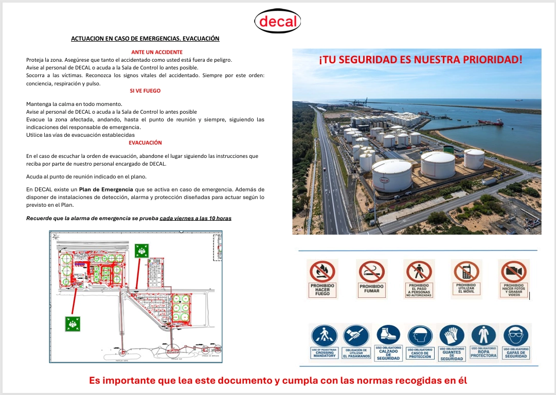 Actuación en caso de EMERGENCIA.- Evacuación