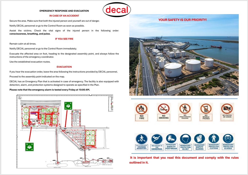 Emergency and evacuation procedures
